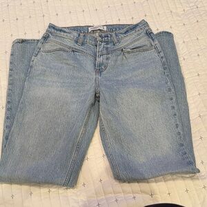 Abercrombie & Fitch Women's Light Blue Straight Leg Jeans